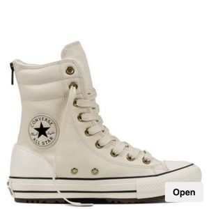 Converse All Star high top cream leather boots!